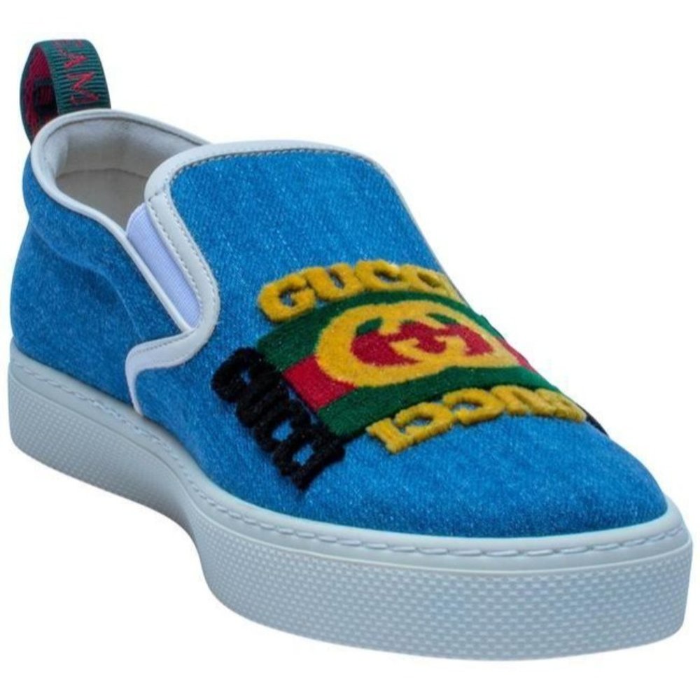 Gucci Denim Mens Kura Slip on G6 Sneakers Size Us